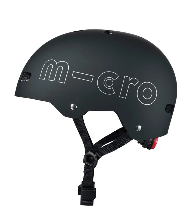 Casco Negro Luz Led