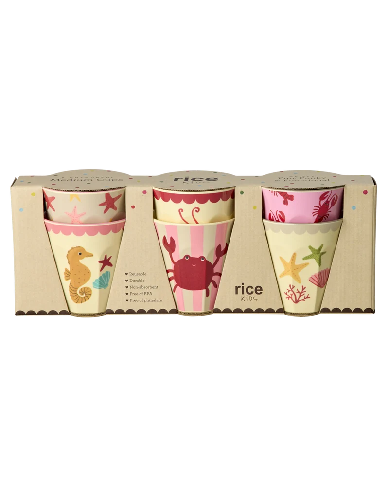 Mellem Kop - Koral - Ocean Print - 6-pak
