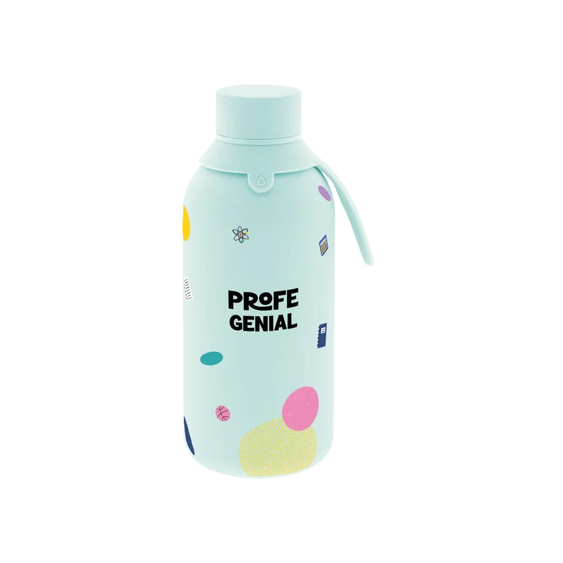 Botella Térmica de Acero Inoxidable con Interior Cerámico y Doble Tapón – Profe | Lovely Story