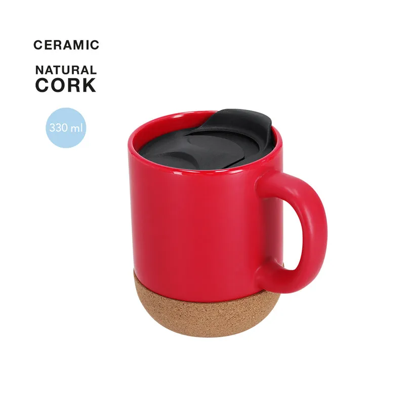 Taza Térmica De Cerámica Y Corcho Shivak 330ml
