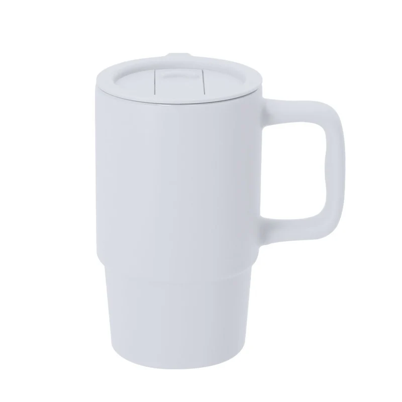 Taza De Cerámica Con Tapa Deslizante Ronsyn 430ml