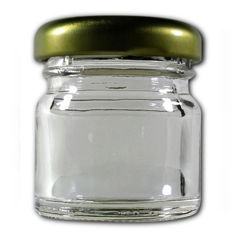 Tarro Mini de 1oz de Cristal Caja de 12 pzas con Tapa Lp