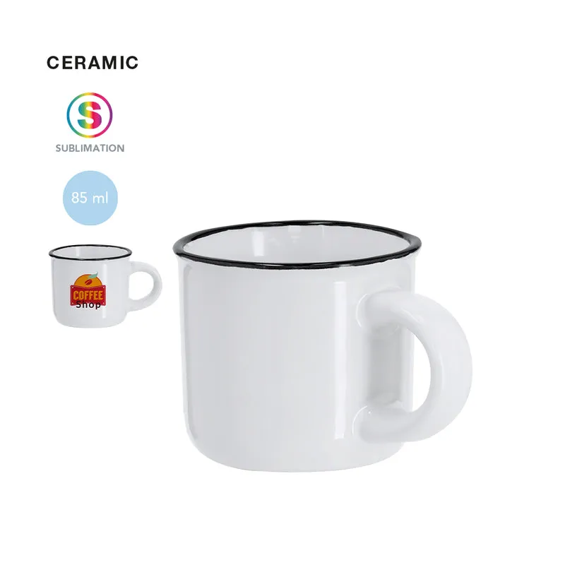Taza Cerámica Sostenible Vintage Bicolor Monbeik 85 ml