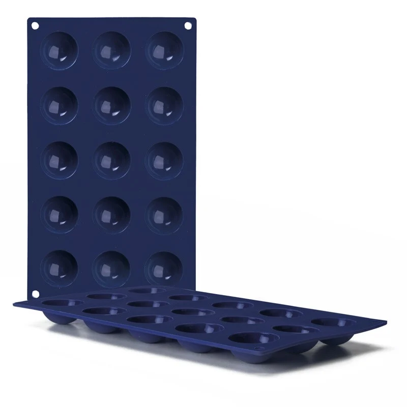 Molde silicona forma semiesfera 15 cavidades