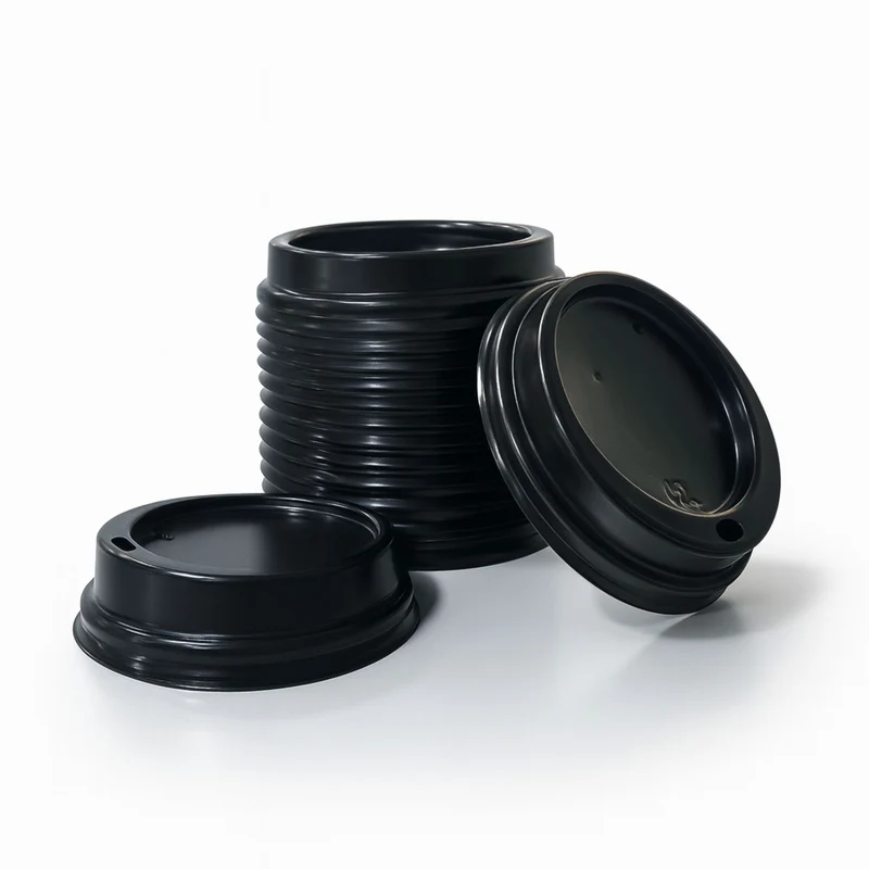Tapa 08 oz Bebida caliente Ps color Negro c/1000 pzas