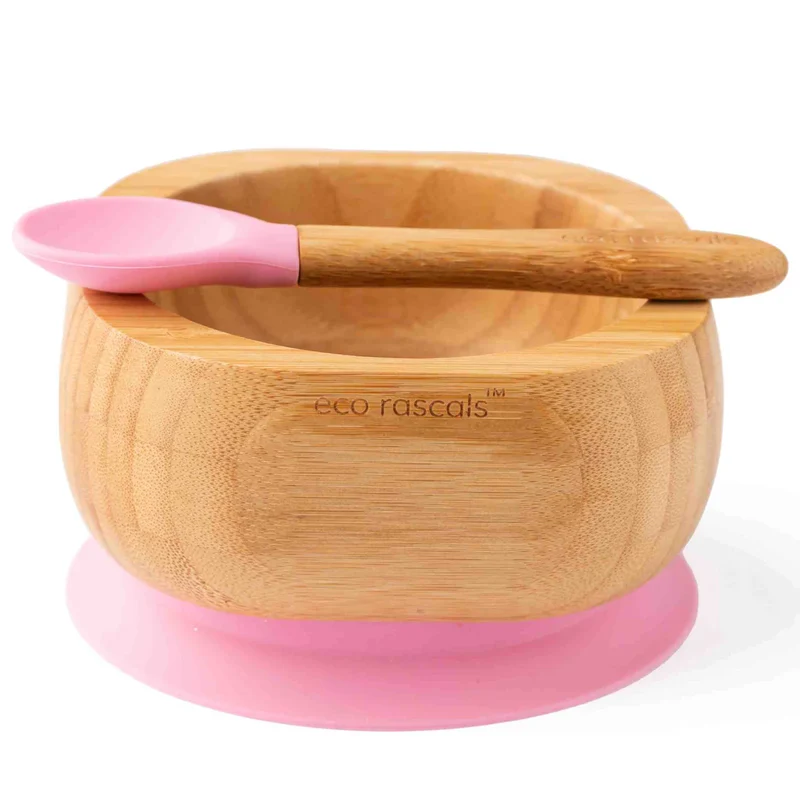 Bol Bambú Rosa Eco con Cuchara - Eco Rascals