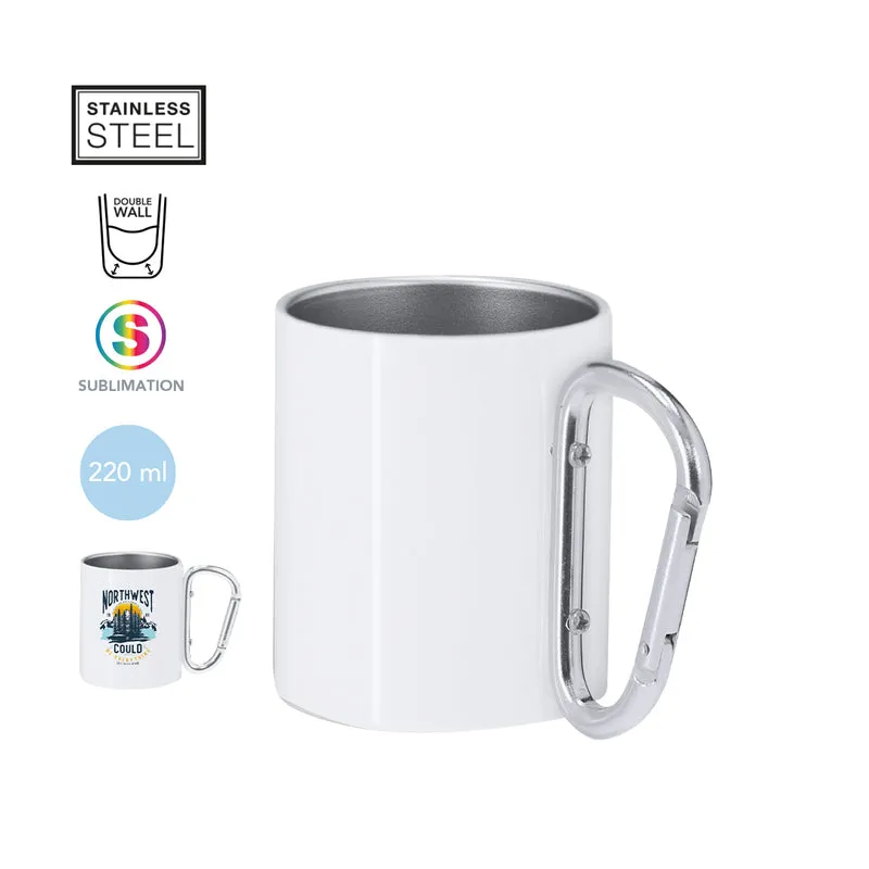 Taza Acero Inox con Asa Mosquetón Beesbur 220 ml