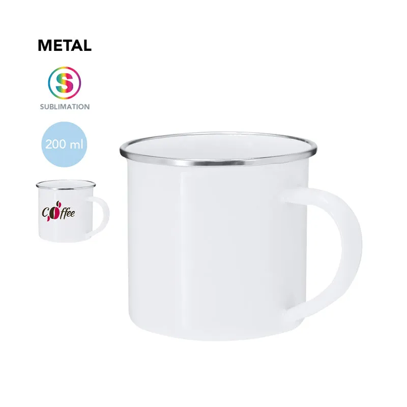 Taza Sostenible de Metal para Sublimación Deriox 200 ml