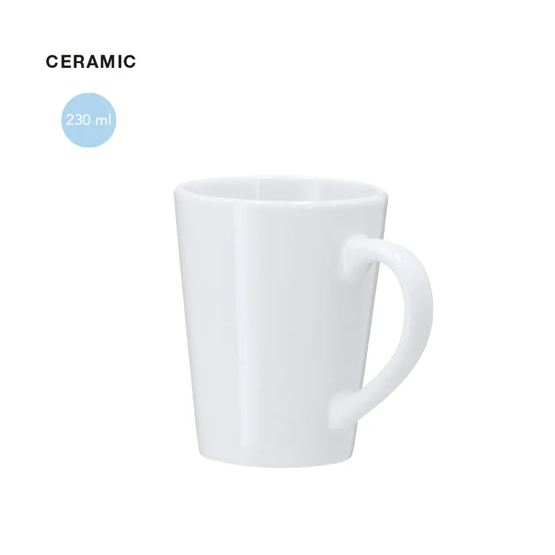 Taza Sostenible Cerámica Blanca Lidnar 230 ml