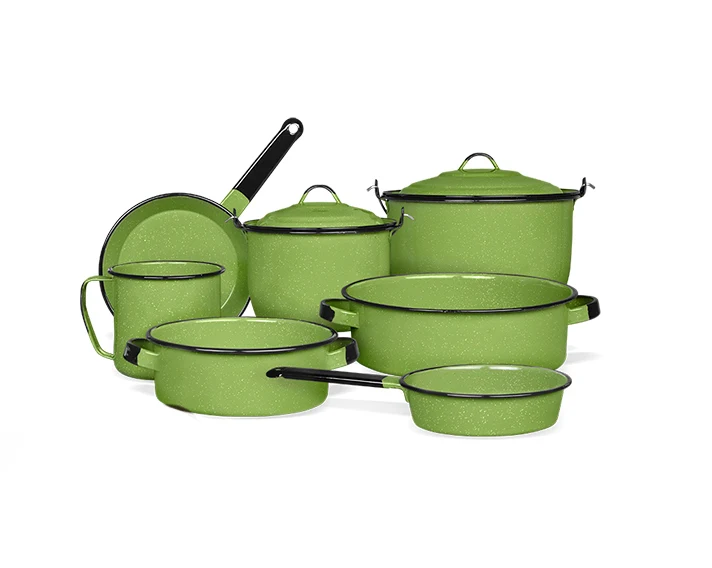*Bateria de Peltre c/9 pzas Huasteca Verde Aguacate Cns*