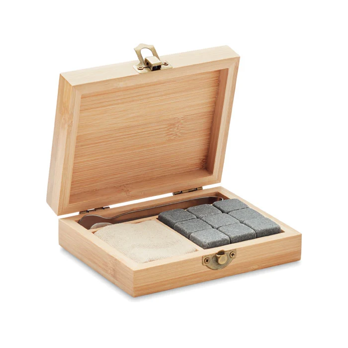 Caja Regalo de Bambú con Cubitos de Piedra Dundalkor
