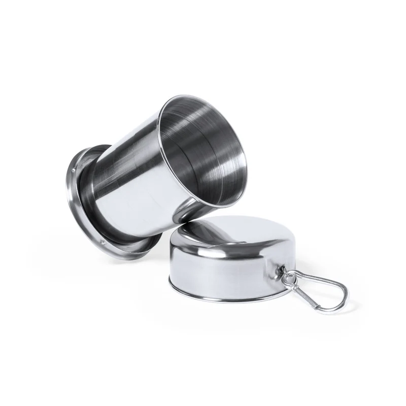Daibak — Copo Dobrável Aço Inox Premium | Prata | Compacto | Gravação Laser