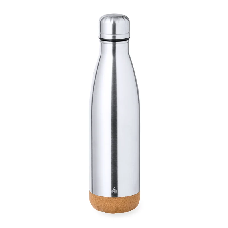 Dagles — Garrafa Térmica Aço Inox Reciclado + Cortiça | Prata | Sustentável