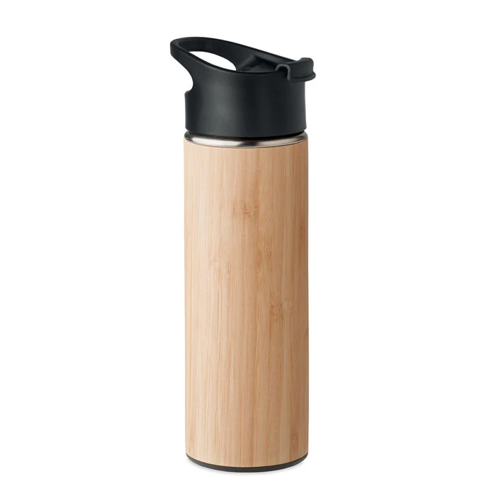Bidón Térmico de Bambú y Acero Inoxidable con Asa para Transporte Nanda 450 ml