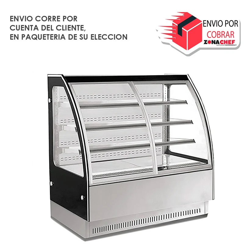 Vitrina Exhibidora Refrigerada tipo Mural 2 Puertas Curvas Capacidad 447 lts. SE-GN-1500Y3 Mgs