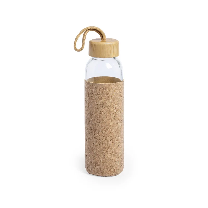Trupak — Garrafa Vidro 500ml + Tampa Bambu + Asa Silicone | Linha Nature | Fácil Transporte