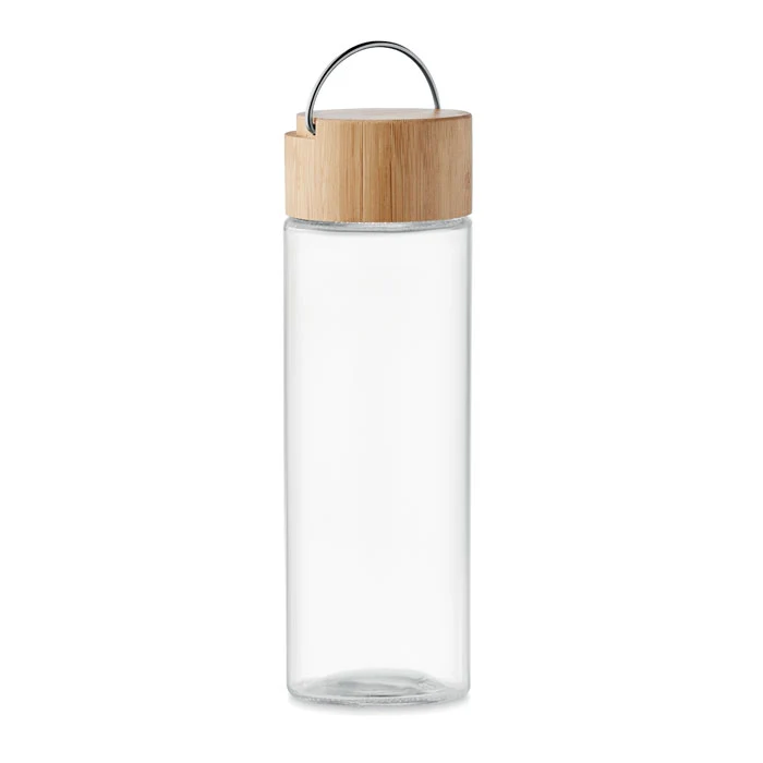 Bidón de Cristal Sostenible con Tapa de Bambú Ameland 500 ml