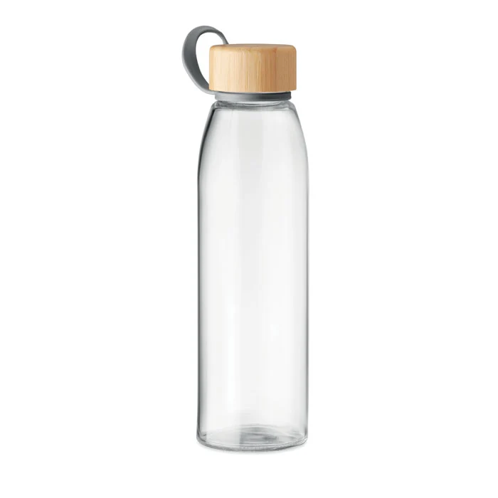 Botella de Cristal Sostenible con Tapa de Bambú Fjord 500 ml