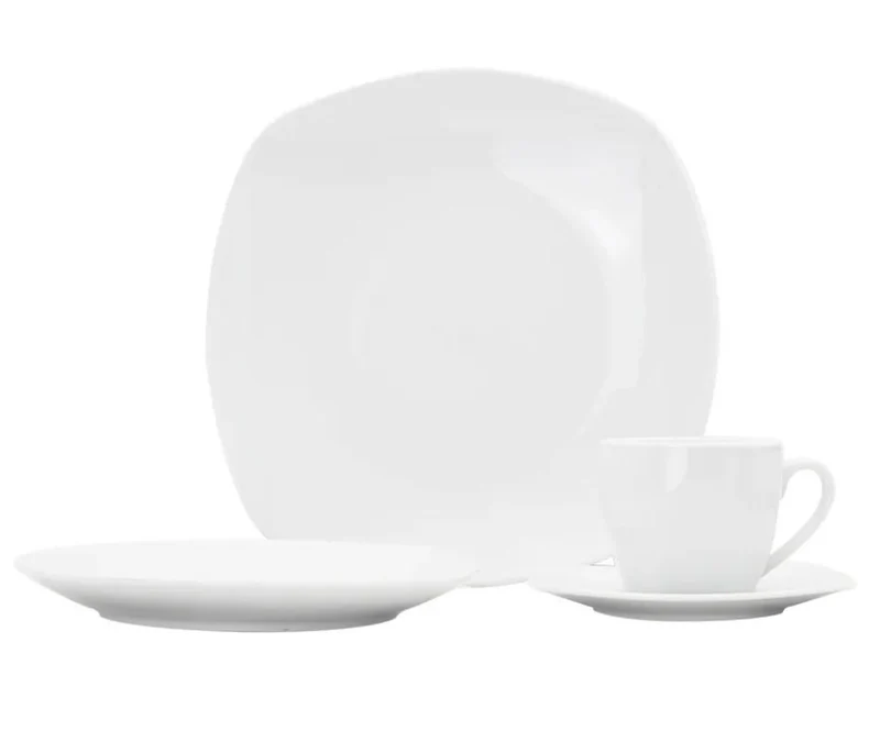 Loza Alaska vajilla cuadrada de porcelana anfora 20 piezas