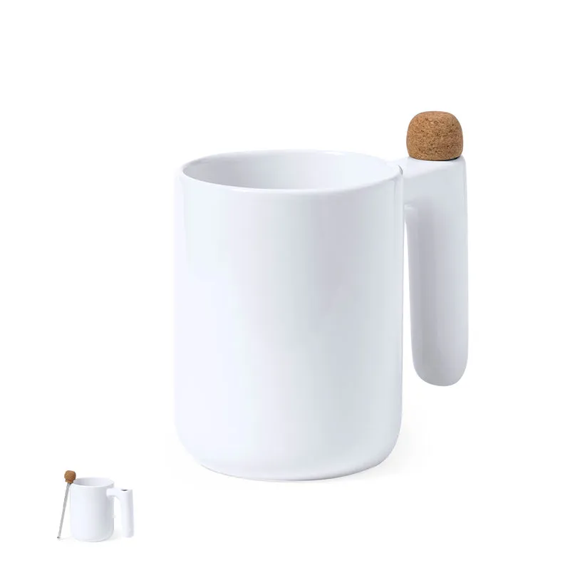 Beverly — Caneca Cerâmica 500ml + Agitador Integrado | Inovadora | Grande Capacidade