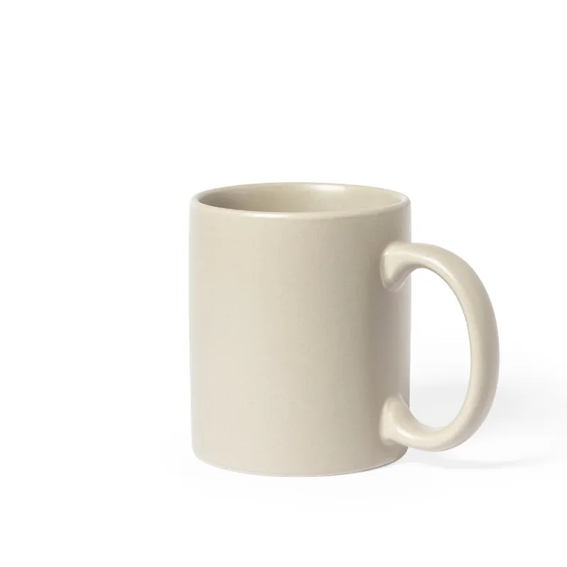 Malik — Caneca Cerâmica 370ml Mate Natural | Minimalista | Caixa Individual