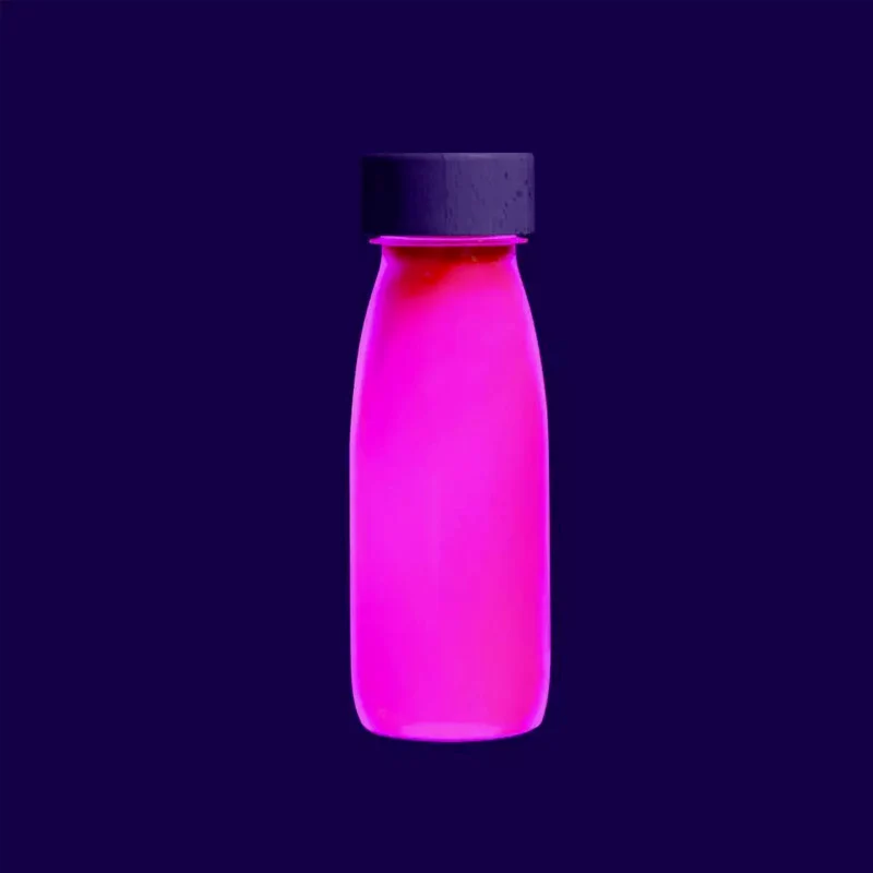Botella Sensorial Flotante: Rosa Fluorescente