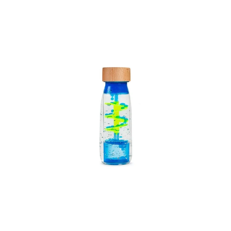 Botella Sensorial Espiral Azul - Petit Boum