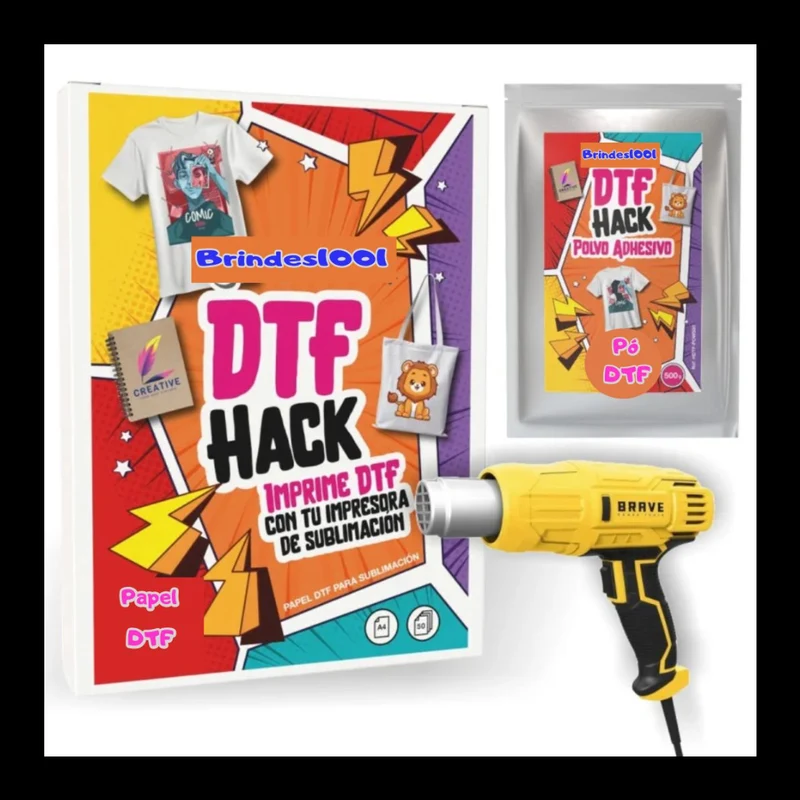 Kit DTF Hack A4 Completo - Sublimação em Algodão, Madeira e Couro