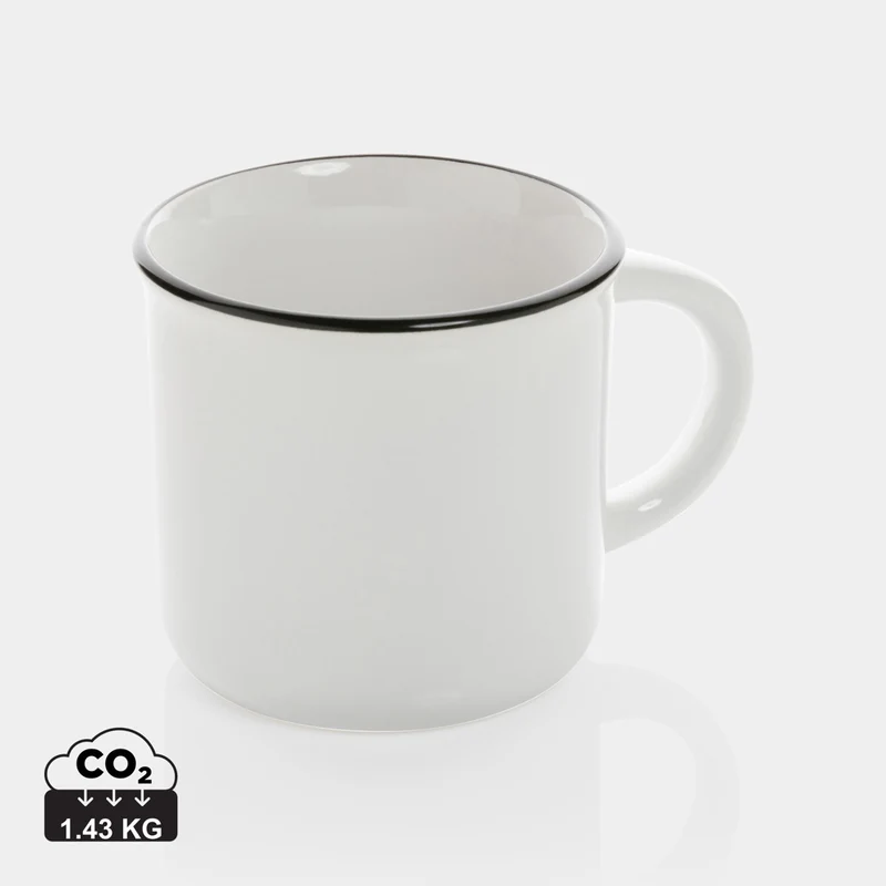 Taza Vintage Sostenible Cerámica Interior Blanco 280 ml