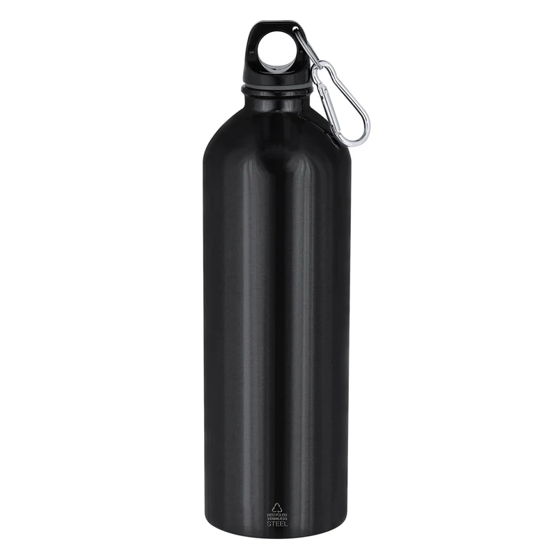Garrafa Aço Inox Reciclado 800ml Graims | Tampa Rosca Preta Mosquetão Metálico | Brinde Premium Eco
