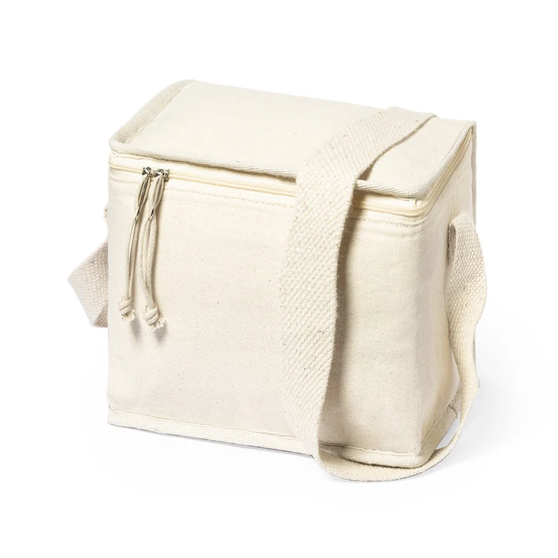 Bolsa Refrigeradora Algodão Lonfen | Interior Alumínio Isotérmico Fecho Zip Duplo | 22x17x17cm | Brinde Eco
