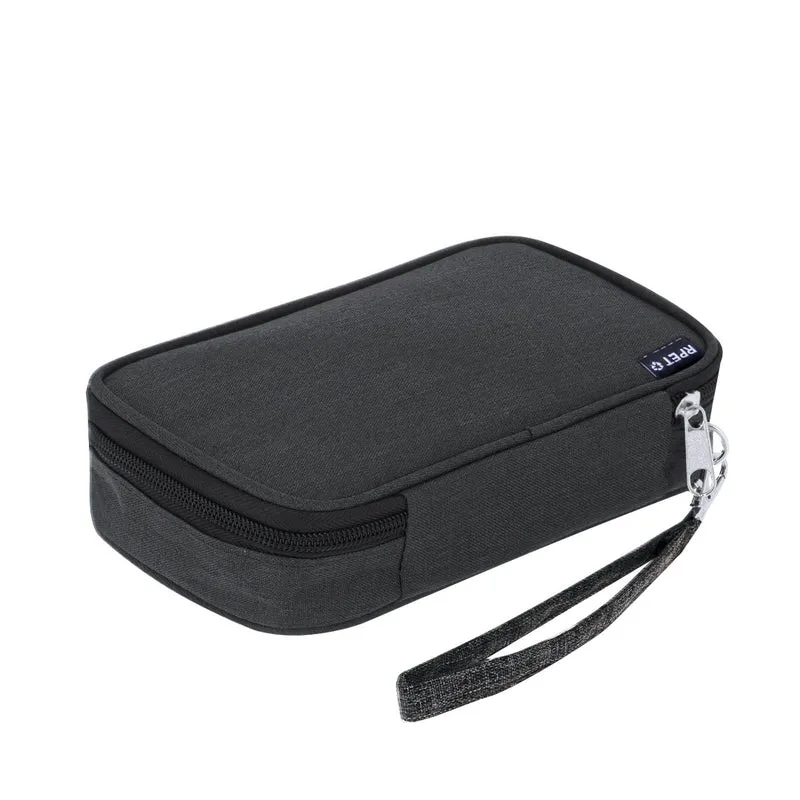 Estojo Organizador Cabos RPET 600D Zimmer | Múltiplos Bolsos Zip Velcro | 3 Cores | Brinde Tech Viagem