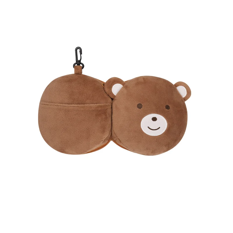 Almofada + Máscara Infantil Viagem RPET Stanek | Dobrável Zip Bolso Mosquetão | Brinde Criança Viagem