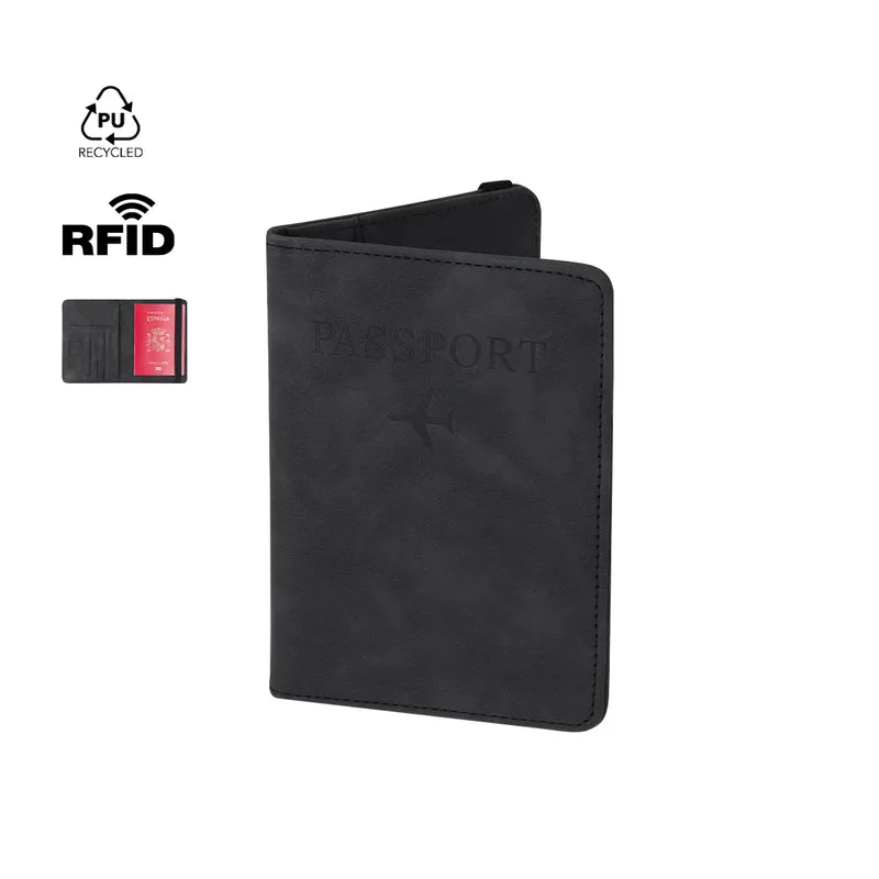 Capa Passaporte PU Reciclado Jemax | RFID 6 Compartimentos 11x15cm | Brinde Viagem Premium