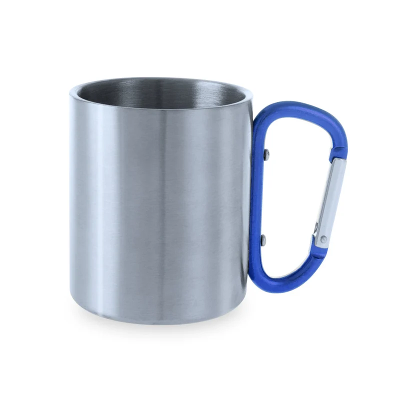 Caneca Bastic Aço Inox 220ml | Asa Mosquetão | Caixa Kraft | Gravação Laser