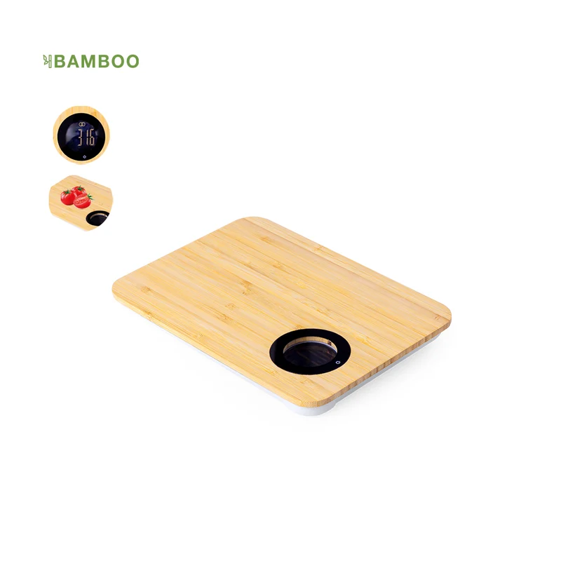 Báscula Cocina Sostenible de Bambú Mentina