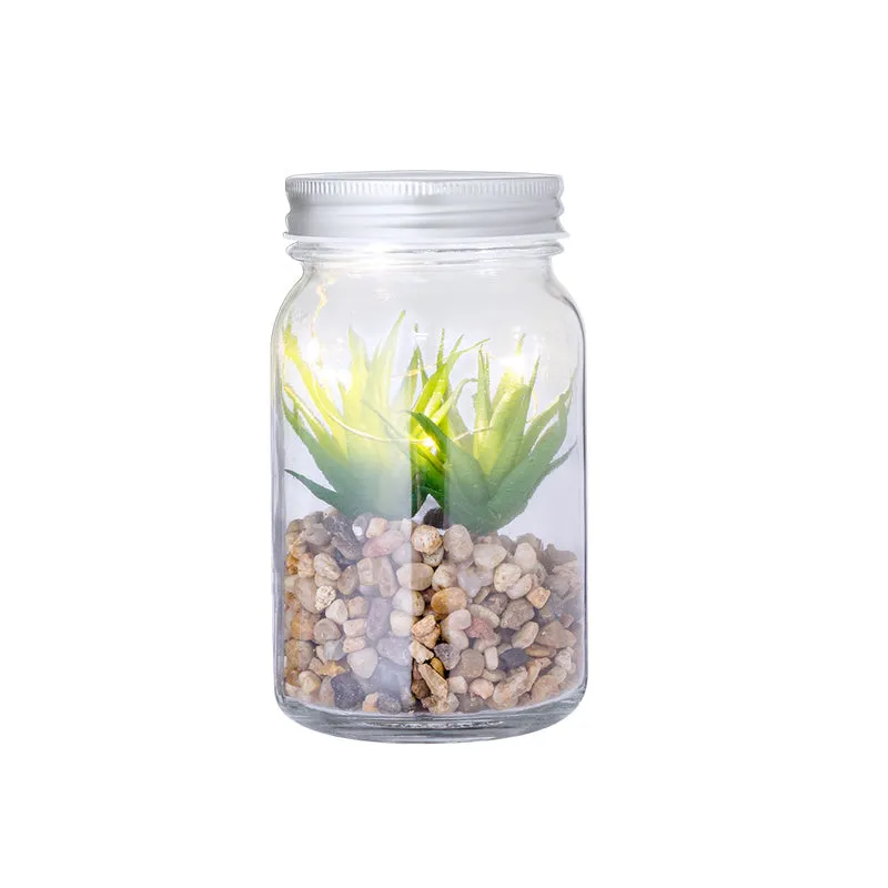 Planta Decorativa LED Kyal | Frasco Vidro Borossilicato 5 LEDs | Caixa Kraft | Brinde Decoração