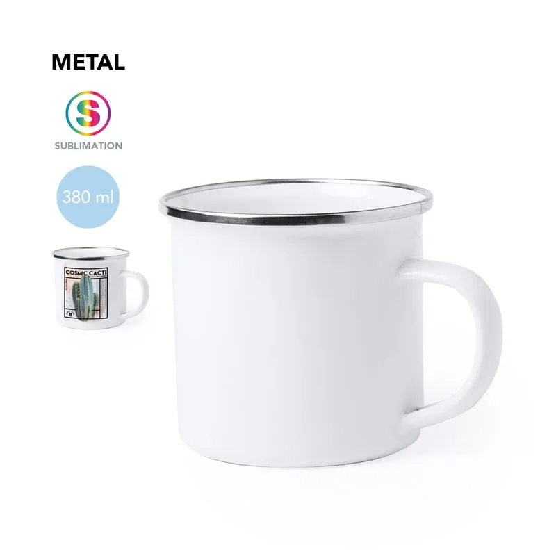 Chávena Metálica Vintage Sublimação Neym | 380ml Rebordo Cromado Caixa Individual | Full Color