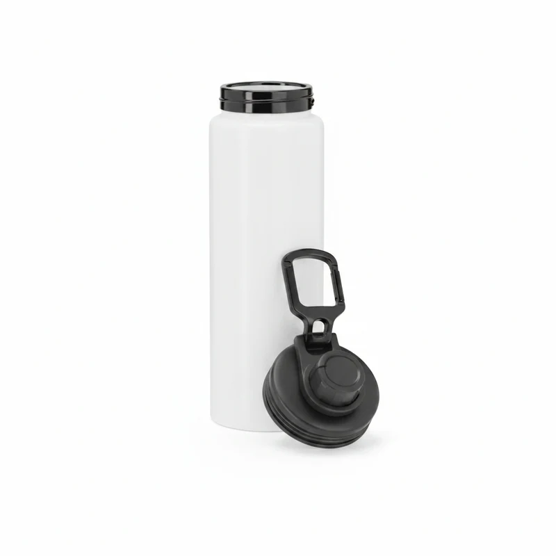Garrafa Sublimação Yaky Alumínio 800ml | Novidade 2025 | Branco Brilho | Brinde Personalizável