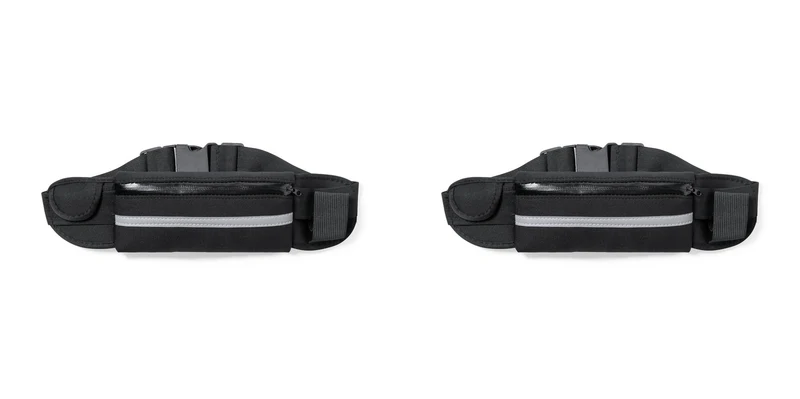 Bolsa de Cintura Bass | Soft Shell Refletora Fecho Correr | Suporte Garrafa | Brinde Desportivo