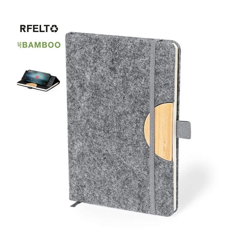 Bloc Notas Sostenible Bambú y Fieltro rPET Kobain