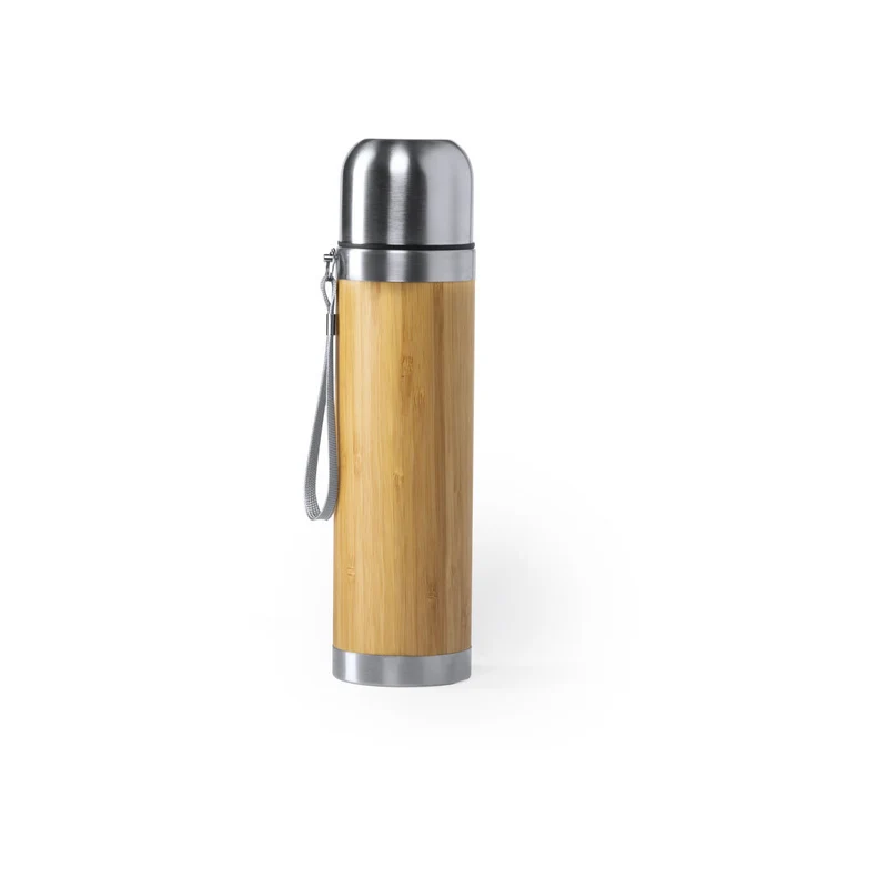 Bidón Térmico de Bambú y Acero Inoxidable con Taza Tiaky 420 ml