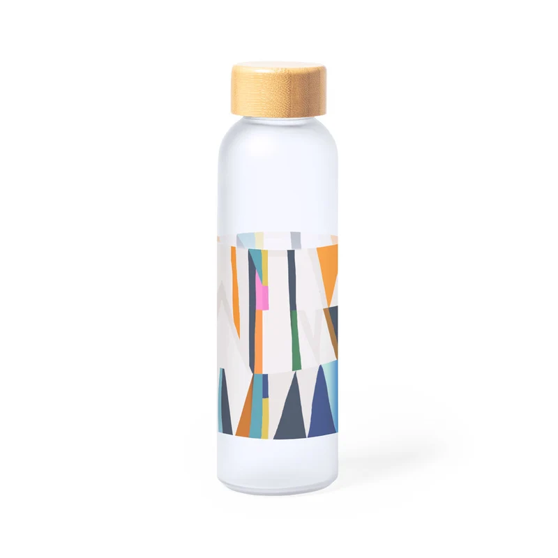 Garrafa Sublimação Kaory Vidro 500ml | Tampa Bambu | Linha Nature | Livre BPA