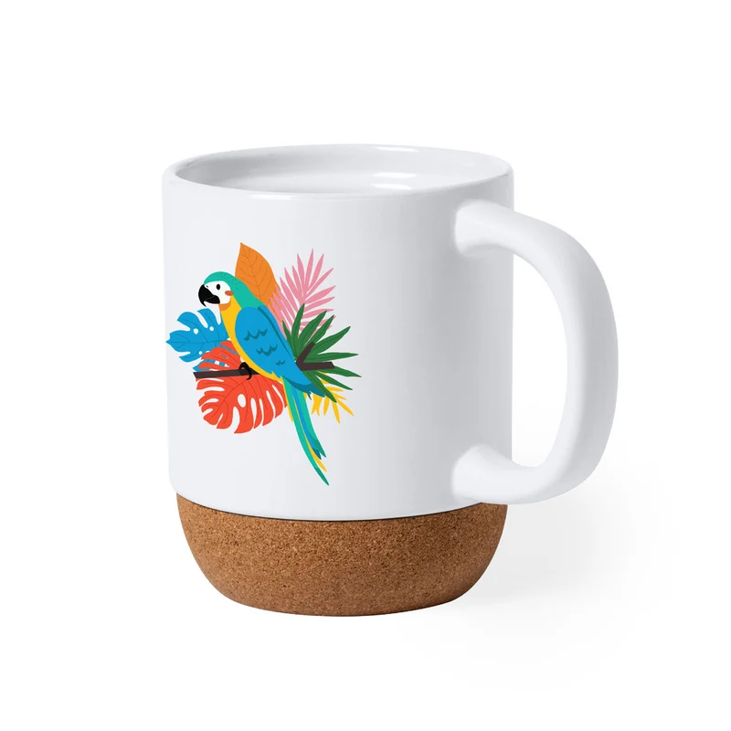 Caneca Sublimação 420ml Ecológica XL - Base Cortiça Natural
