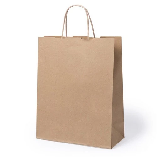 Bolsa Reutilizable de Papel Natural con Asas Cortas y Fuelle Loiles 100 g/m²