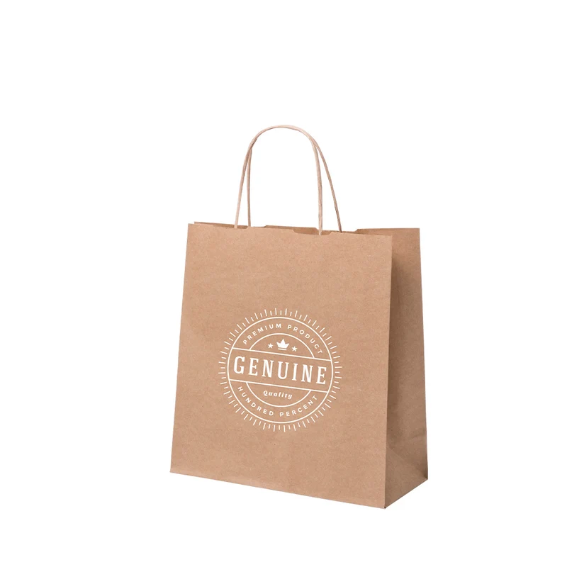 Bolsa Reutilizable de Papel Natural con Asas Cortas y Fuelle Cention 100 g/m²