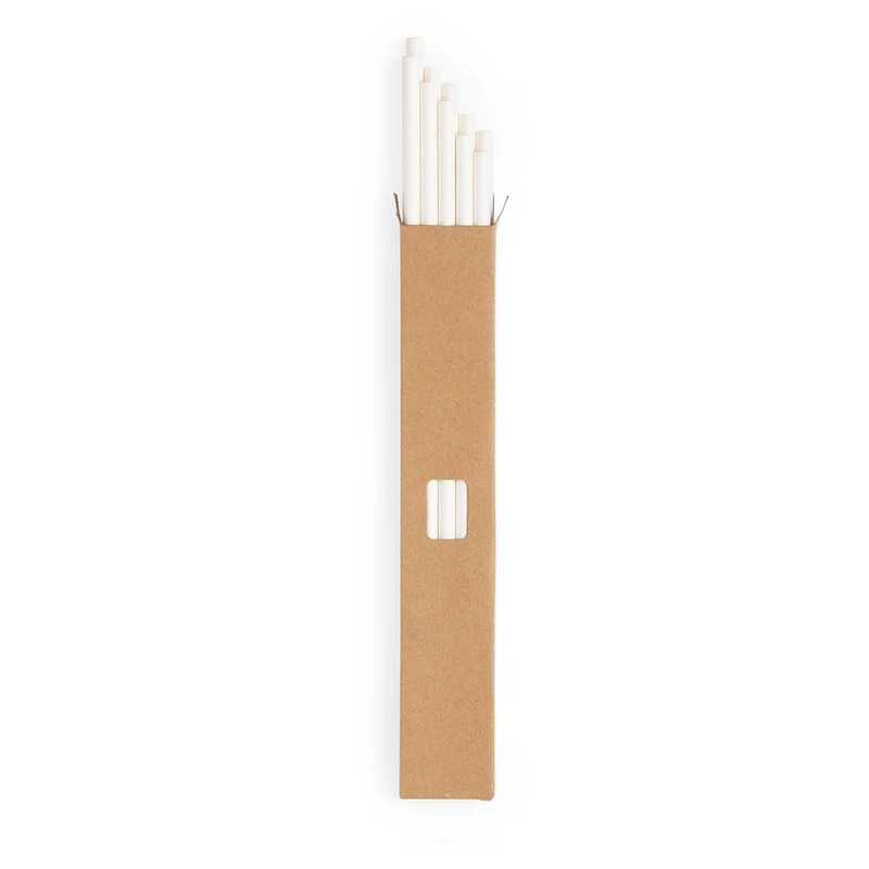 Set Ecológico de 10 Pajitas de Papel Antihumedad en Caja Lantux