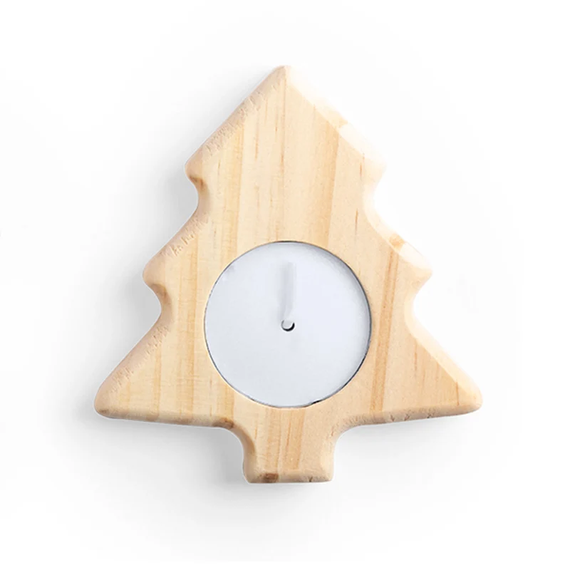 Vela de Madera con Motivos de Navidad Deram