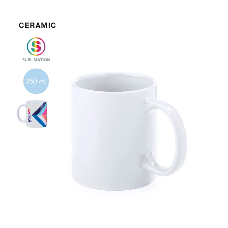 Taza Cerámica Blanca para Sublimación Bornel 350 ml