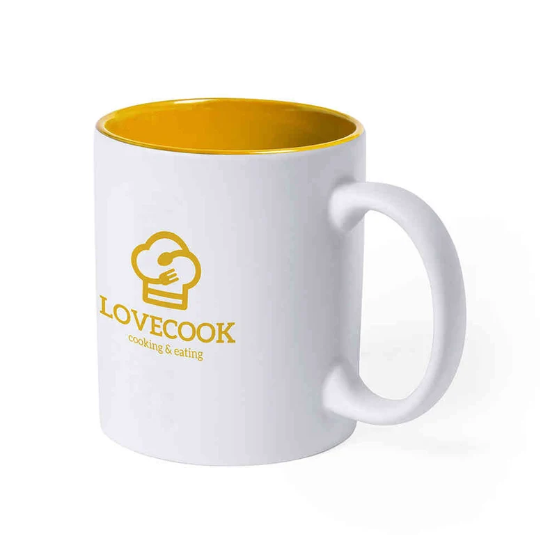 Taza Cerámica Bicolor Exterior Blanco Kulmer 350 ml